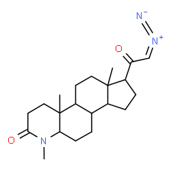 ChemSpider 2D Image | 7-(Diazoacetyl)-1,4a,6a-trimethylhexadecahydro-2H-indeno[5,4-f]quinolin-2-one | C21H31N3O2