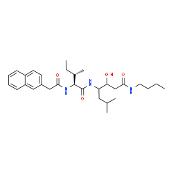 ChemSpider 2D Image | N-Butyl-3-hydroxy-6-methyl-4-{[N-(2-naphthylacetyl)-L-isoleucyl]amino}heptanamide | C30H45N3O4