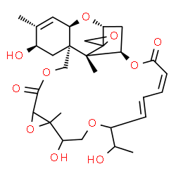 ChemSpider 2D Image | (1'R,3'R,6'R,8'R,19'E,21'Z,25'R,26'S)-6',15'-Dihydroxy-18'-(1-hydroxyethyl)-5',14',26'-trimethyl-11'H,23'H-spiro[oxirane-2,27'-[2,10,13,17,24]pentaoxapentacyclo[23.2.1.0~3,8~.0~8,26~.0~12,14~]octacosa
[4,19,21]triene]-11',23'-dione | C29H38O11