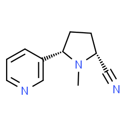 ChemSpider 2D Image | (2R,5S)-1-Methyl-5-(3-pyridinyl)-2-pyrrolidinecarbonitrile | C11H13N3