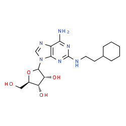 ChemSpider 2D Image | N~2~-(2-Cyclohexylethyl)-9-(D-ribofuranosyl)-9H-purine-2,6-diamine | C18H28N6O4