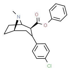 ChemSpider 2D Image | Phenyl (2S,5R)-3-(4-chlorophenyl)-8-methyl-8-azabicyclo[3.2.1]octane-2-carboxylate | C21H22ClNO2