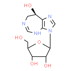 ChemSpider 2D Image | (8R)-3-Pentofuranosyl-3,4,7,8-tetrahydroimidazo[4,5-d][1,3]diazepin-8-ol | C11H16N4O5