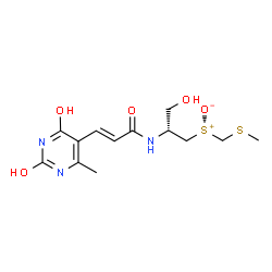 ChemSpider 2D Image | [(2R)-2-{[(2E)-3-(2,4-dihydroxy-6-methylpyrimidin-5-yl)prop-2-enoyl]amino}-3-hydroxypropyl][(methylsulfanyl)methyl]sulfoniumolate | C13H19N3O5S2