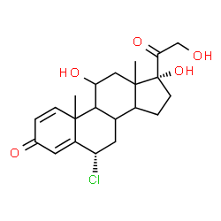 ChemSpider 2D Image | (6alpha,8xi,9xi,10xi,13xi,14xi)-6-Chloro-11,17,21-trihydroxypregna-1,4-diene-3,20-dione | C21H27ClO5
