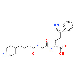 ChemSpider 2D Image | (2R)-4-(1H-Indol-3-yl)-2-({N-[4-(4-piperidinyl)butanoyl]glycyl}amino)butanoic acid | C23H32N4O4