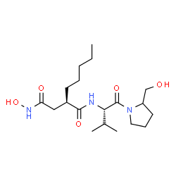 ChemSpider 2D Image | (2R)-N~4~-Hydroxy-N~1~-{(2S)-1-[2-(hydroxymethyl)-1-pyrrolidinyl]-3-methyl-1-oxo-2-butanyl}-2-pentylsuccinamide | C19H35N3O5