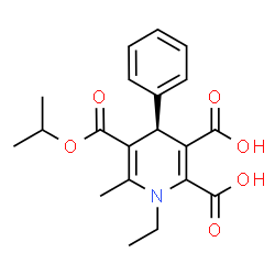 ChemSpider 2D Image | (4S)-1-Ethyl-5-(isopropoxycarbonyl)-6-methyl-4-phenyl-1,4-dihydro-2,3-pyridinedicarboxylic acid | C20H23NO6