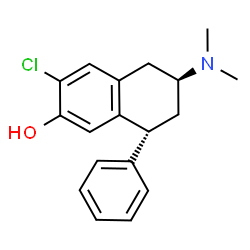 ChemSpider 2D Image | (6S,8R)-3-Chloro-6-(dimethylamino)-8-phenyl-5,6,7,8-tetrahydro-2-naphthalenol | C18H20ClNO