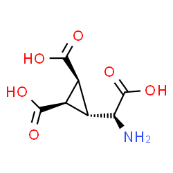 ChemSpider 2D Image | (1R,2S,3s)-3-[(S)-Amino(carboxy)methyl]-1,2-cyclopropanedicarboxylic acid | C7H9NO6