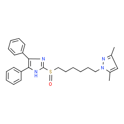 ChemSpider 2D Image | 1-{6-[(4,5-Diphenyl-1H-imidazol-2-yl)sulfinyl]hexyl}-3,5-dimethyl-1H-pyrazole | C26H30N4OS