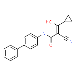 ChemSpider 2D Image | (2Z)-N-(4-Biphenylyl)-2-cyano-3-cyclopropyl-3-hydroxyacrylamide | C19H16N2O2