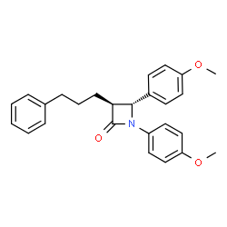 ChemSpider 2D Image | (3S,4R)-1,4-Bis(4-methoxyphenyl)-3-(3-phenylpropyl)-2-azetidinone | C26H27NO3