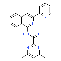 ChemSpider 2D Image | 4,6-Dimethyl-N'-(3-Pyridin-2-Ylisoquinolin-1-Yl)pyrimidine-2-Carboximidamide | C21H18N6