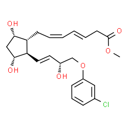 ChemSpider 2D Image | Methyl (3E,5Z)-7-{(1R,2R,3R,5S)-2-[(1E,3R)-4-(3-chlorophenoxy)-3-hydroxy-1-buten-1-yl]-3,5-dihydroxycyclopentyl}-3,5-heptadienoate | C23H29ClO6