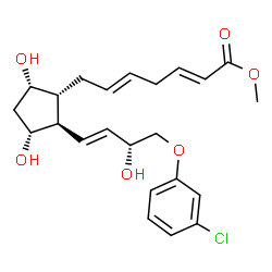 ChemSpider 2D Image | Methyl (2E,5E)-7-{(1R,2R,3R,5S)-2-[(1E,3R)-4-(3-chlorophenoxy)-3-hydroxy-1-buten-1-yl]-3,5-dihydroxycyclopentyl}-2,5-heptadienoate | C23H29ClO6