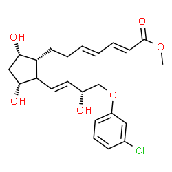 ChemSpider 2D Image | Methyl (2E,4E)-7-{(1R,3R,5S)-2-[(1E,3R)-4-(3-chlorophenoxy)-3-hydroxy-1-buten-1-yl]-3,5-dihydroxycyclopentyl}-2,4-heptadienoate | C23H29ClO6
