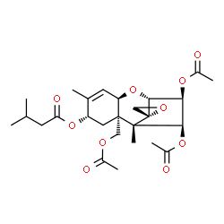 ChemSpider 2D Image | (3beta,4beta,8alpha)-3,4,15-Triacetoxy-12,13-epoxytrichothec-9-en-8-yl 3-methylbutanoate | C26H36O10