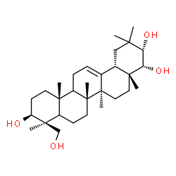 ChemSpider 2D Image | (3beta,5xi,9xi,21alpha,22alpha)-Olean-12-ene-3,21,22,24-tetrol | C30H50O4