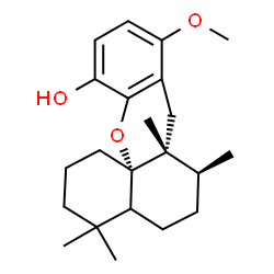 ChemSpider 2D Image | (7S,7aR,13aS)-9-Methoxy-4,4,7,7a-tetramethyl-1,2,3,4,4a,5,6,7,7a,8-decahydrobenzo[d]xanthen-12-ol | C22H32O3