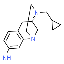 ChemSpider 2D Image | (5S)-4-(cyclopropylmethyl)-3,4,5,6-tetrahydro-2H-1,5-methano-1,4-benzodiazocin-9-amine | C15H21N3