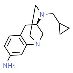 ChemSpider 2D Image | (5R)-4-(cyclopropylmethyl)-3,4,5,6-tetrahydro-2H-1,5-methano-1,4-benzodiazocin-9-amine | C15H21N3