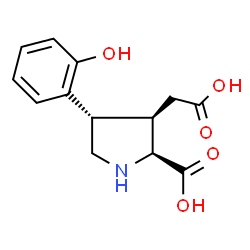 ChemSpider 2D Image | (3R,4S)-3-(Carboxymethyl)-4-(2-hydroxyphenyl)-L-proline | C13H15NO5