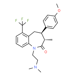 ChemSpider 2D Image | (3S,4R)-1-[2-(Dimethylamino)ethyl]-4-(4-methoxyphenyl)-3-methyl-6-(trifluoromethyl)-1,3,4,5-tetrahydro-2H-1-benzazepin-2-one | C23H27F3N2O2