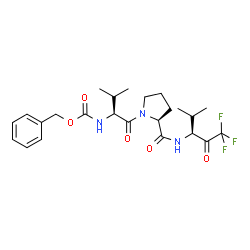 ChemSpider 2D Image | N-[(Benzyloxy)carbonyl]-L-valyl-N-[(3S)-1,1,1-trifluoro-4-methyl-2-oxo-3-pentanyl]-L-prolinamide | C24H32F3N3O5