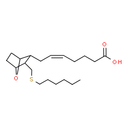 ChemSpider 2D Image | (5Z)-7-{3-[(Hexylsulfanyl)methyl]-7-oxabicyclo[2.2.1]hept-2-yl}-5-heptenoic acid | C20H34O3S