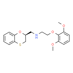 ChemSpider 2D Image | N-[(2S)-2,3-Dihydro-1,4-benzoxathiin-2-ylmethyl]-2-(2,6-dimethoxyphenoxy)ethanamine | C19H23NO4S