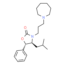 ChemSpider 2D Image | (4S,5S)-3-[3-(1-Azepanyl)propyl]-4-isobutyl-5-phenyl-1,3-oxazolidin-2-one | C22H34N2O2