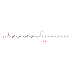 ChemSpider 2D Image | 11,12-Dihydroxy-2,4,6,8-icosatetraenoic acid | C20H32O4