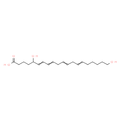 ChemSpider 2D Image | 5,20-Dihydroxy-6,8,11,14-icosatetraenoic acid | C20H32O4