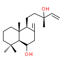 ChemSpider 2D Image | (4S,4aR,8aS)-4-[(3S)-3-Hydroxy-3-methyl-4-penten-1-yl]-4a,8,8-trimethyl-3-methylenedecahydro-1-naphthalenol | C20H34O2