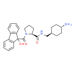 ChemSpider 2D Image | N-[(trans-4-Aminocyclohexyl)methyl]-1-[(9-hydroxy-9H-fluoren-9-yl)carbonyl]-L-prolinamide | C26H31N3O3