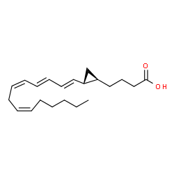 ChemSpider 2D Image | 4-{(1R,2R)-2-[(1E,3E,5Z,8Z)-1,3,5,8-Tetradecatetraen-1-yl]cyclopropyl}butanoic acid | C21H32O2