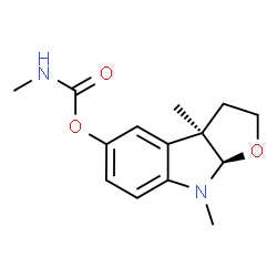 ChemSpider 2D Image | (3aR,8aR)-3a,8-Dimethyl-3,3a,8,8a-tetrahydro-2H-furo[2,3-b]indol-5-yl methylcarbamate | C14H18N2O3