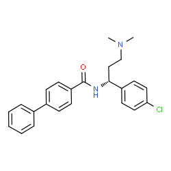 ChemSpider 2D Image | N-[(1R)-1-(4-Chlorophenyl)-3-(dimethylamino)propyl]-4-biphenylcarboxamide | C24H25ClN2O