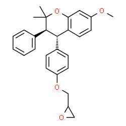 ChemSpider 2D Image | (3S,4S)-7-Methoxy-2,2-dimethyl-4-[4-(2-oxiranylmethoxy)phenyl]-3-phenylchromane | C27H28O4