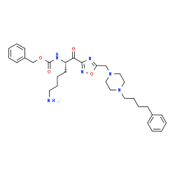 ChemSpider 2D Image | Benzyl [(2S)-6-amino-1-oxo-1-(5-{[4-(4-phenylbutyl)-1-piperazinyl]methyl}-1,2,4-oxadiazol-3-yl)-2-hexanyl]carbamate | C31H42N6O4