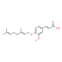 ChemSpider 2D Image | (2E)-3-(4-{[(2E)-3,7-Dimethyl-2,6-octadien-1-yl]oxy}-3-methoxyphenyl)acrylic acid | C20H26O4