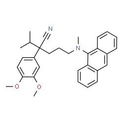 ChemSpider 2D Image | 5-[9-Anthryl(methyl)amino]-2-(3,4-dimethoxyphenyl)-2-isopropylpentanenitrile | C31H34N2O2