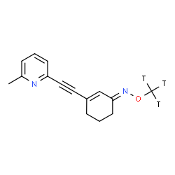 ChemSpider 2D Image | (1E)-N-[(~3~H_3_)Methyloxy]-3-[(6-methyl-2-pyridinyl)ethynyl]-2-cyclohexen-1-imine | C15H13T3N2O