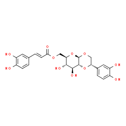 ChemSpider 2D Image | [(2S,4aR,6R,7S,8S,8aR)-2-(3,4-Dihydroxyphenyl)-7,8-dihydroxyhexahydro-4aH-pyrano[2,3-b][1,4]dioxin-6-yl]methyl (2E)-3-(3,4-dihydroxyphenyl)acrylate | C23H24O11