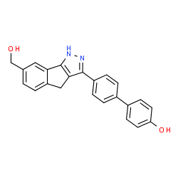 ChemSpider 2D Image | 4'-[7-(Hydroxymethyl)-1,4-dihydroindeno[1,2-c]pyrazol-3-yl]-4-biphenylol | C23H18N2O2