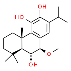 ChemSpider 2D Image | (6alpha,7beta)-7-Methoxyabieta-8,11,13-triene-6,11,12-triol | C21H32O4