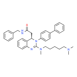 ChemSpider 2D Image | N-Benzyl-2-[3-(4-biphenylyl)-2-{[5-(dimethylamino)pentyl](methyl)amino}-3,4-dihydro-4-quinazolinyl]acetamide | C37H43N5O