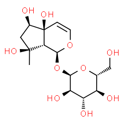 ChemSpider 2D Image | (1S,4aS,5R,7S,7aR)-4a,5,7-Trihydroxy-7-methyl-1,4a,5,6,7,7a-hexahydrocyclopenta[c]pyran-1-yl alpha-D-glucopyranoside | C15H24O10