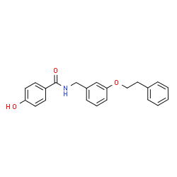 ChemSpider 2D Image | 4-Hydroxy-N-[3-(2-phenylethoxy)benzyl]benzamide | C22H21NO3
